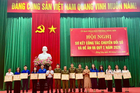 Phường Đông Sơn: Đẩy mạnh công tác chuyển đổi số, hoàn thành 100% các chỉ tiêu Đề án 06 trong Quý I/2026